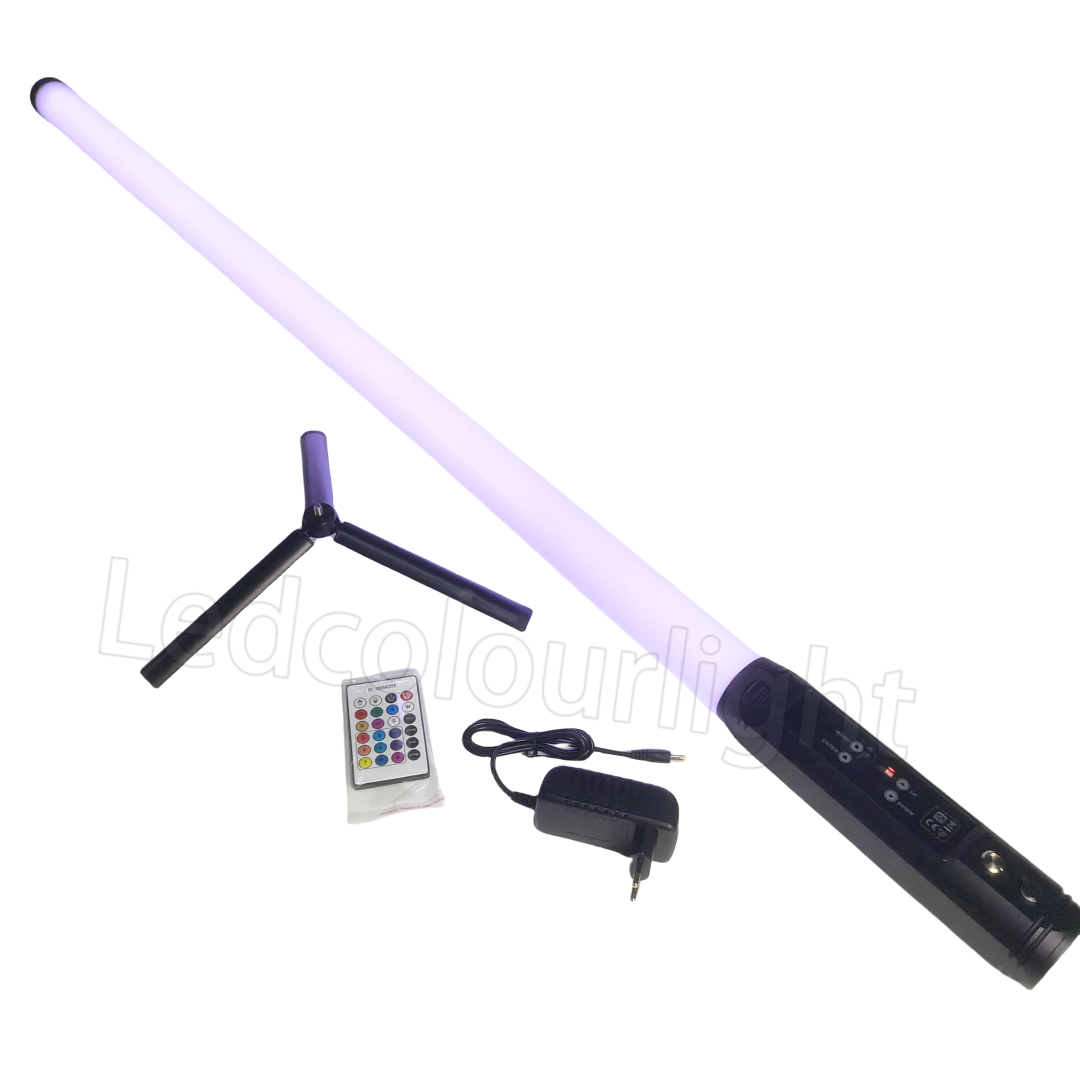 DMX Remote Control Wireless Battery 360 Degree LED Tubes DJ Stage Light ...